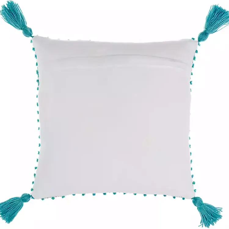 Kirklands Home Turquoise Knotted Tassel Outdoor Throw Pillow Blue Sale