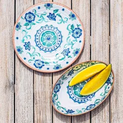 Kirklands Home Turquoise Melamine Rio Serving Platter Clearance
