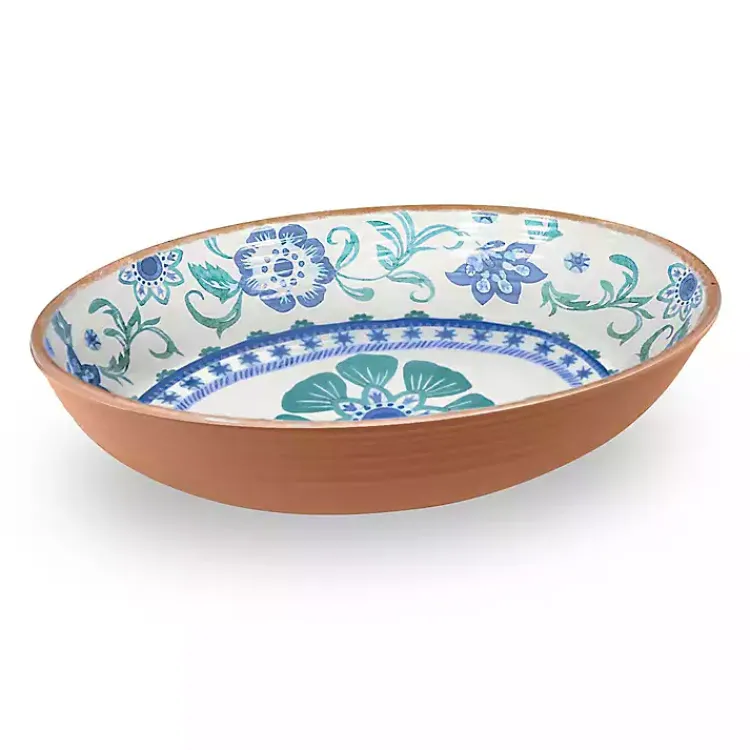 Kirklands Home Turquoise Melamine Rio Serving Bowl New