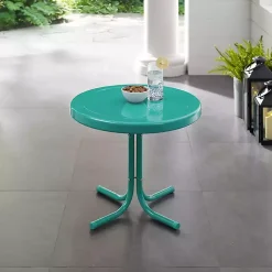 Kirklands Home Turquoise Metal Outdoor Side Table Blue Online