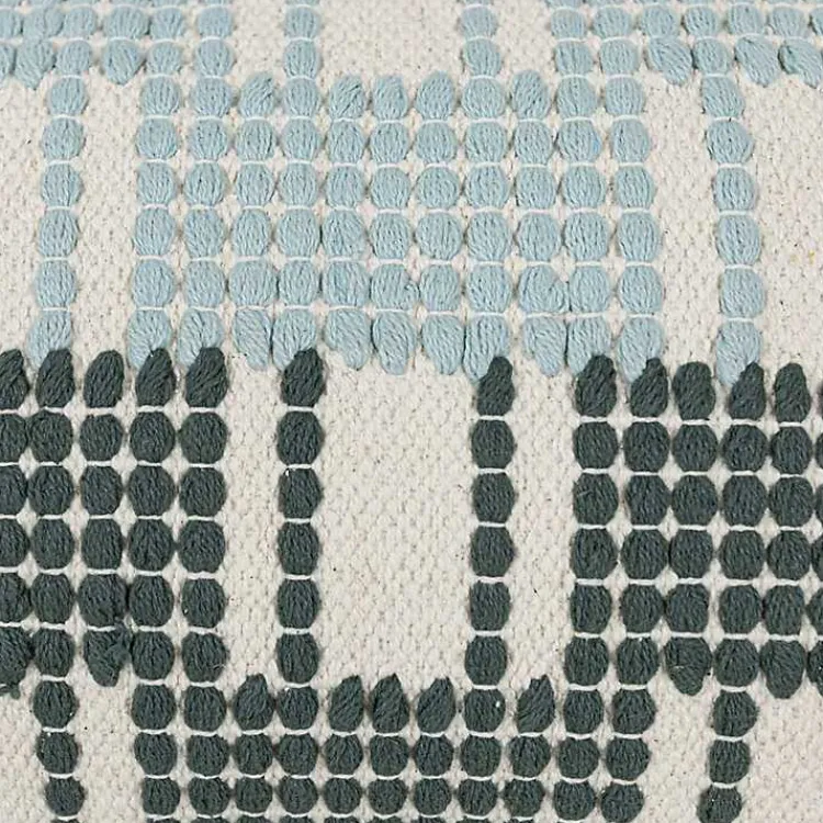 Pillows>Kirklands Home Turquoise Plaid Tassel Lumbar Pillow