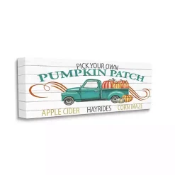 Fall>Kirklands Home Turquoise Pumpkin Truck Canvas Wall Art