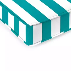 Kirklands Home Turquoise Striped Outdoor Settee Cushion Discount