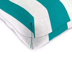 Kirklands Home Turquoise Stripes Outdoor Chair Cushions, Set of 2 Blue Clearance