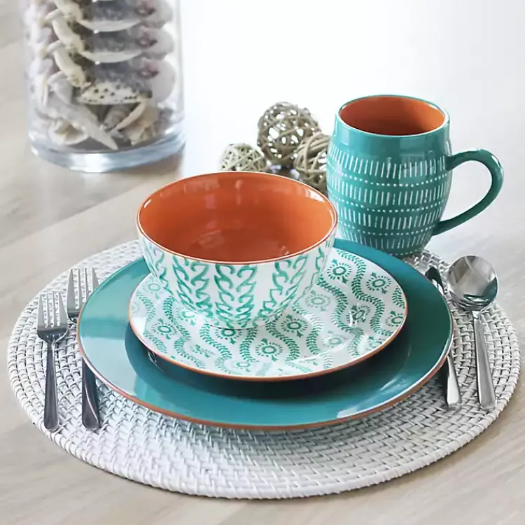Kirklands Home Turquoise Tangiers 16-pc. Dinnerware Set Blue Outlet