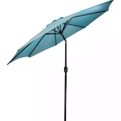 Kirklands Home Turquoise Tilt Hand Crank Outdoor Umbrella Blue Best