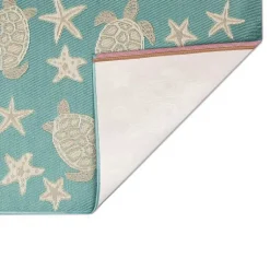 Kirklands Home Turquoise Turtles Indoor/Outdoor Rug, 3x4 Clearance