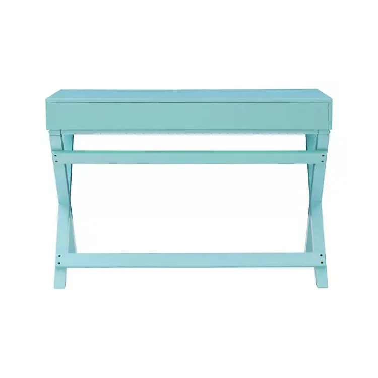 Kirklands Home Turquoise Wood 2-Drawer Peggy Desk Blue Sale