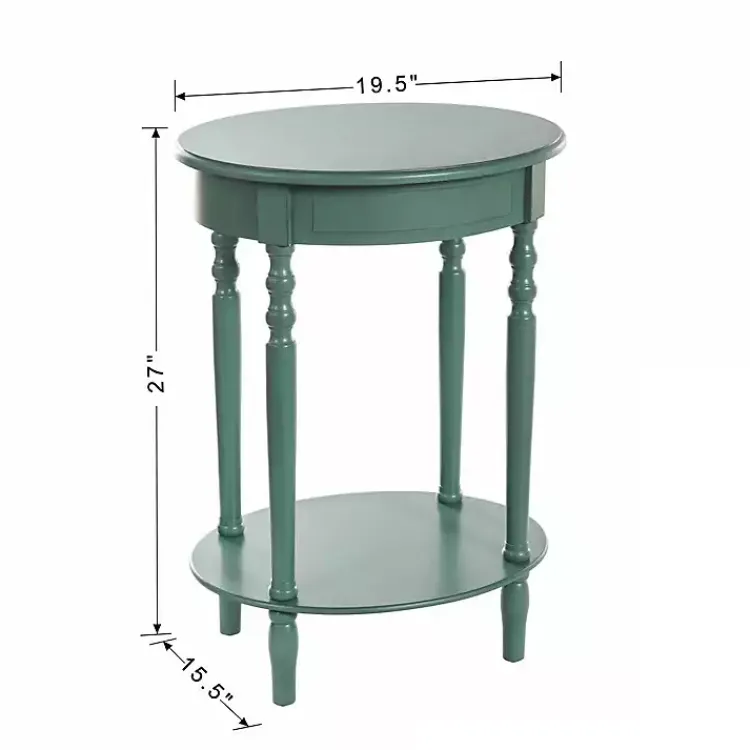 Kirklands Home Turquoise Wood Oval Emily Accent Table Blue Best