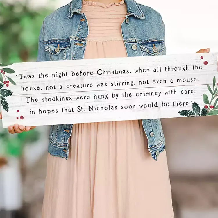 Christmas Art & Wall Decor>Kirklands Home Twas the Night Before Christmas Wall Plaque
