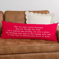 Pillows>Kirklands Home Twas the Night Before Christmas Lumbar Pillow Red