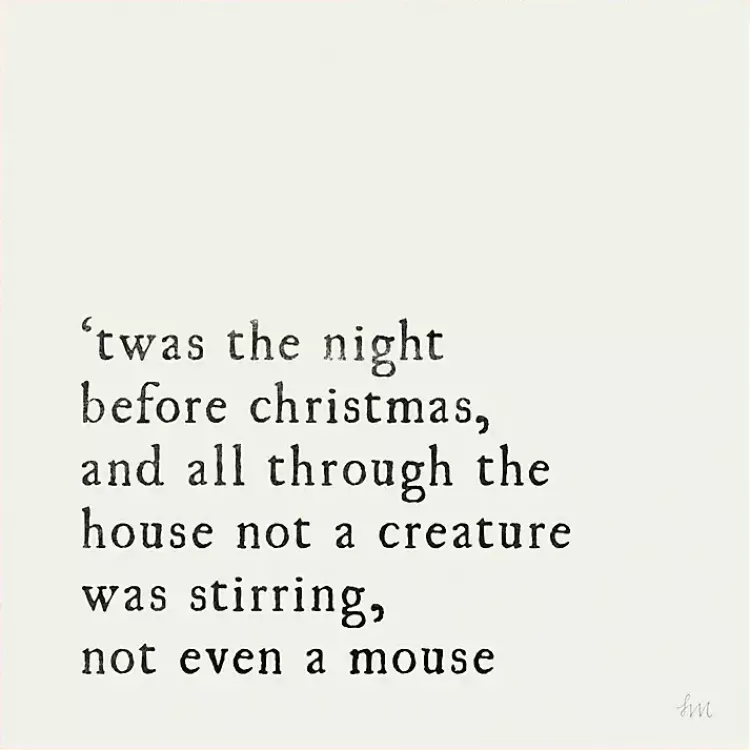 Christmas Art & Wall Decor>Kirklands Home Twas the Night Gold Framed Canvas Art Print White