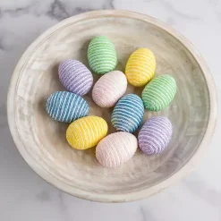 Easter Decorations>Kirklands Home Tweed Striped Easter Eggs Bowl Filler