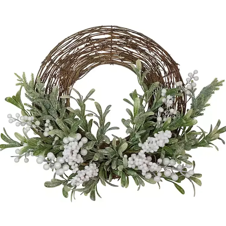Christmas Wreaths>Kirklands Home Twig and Frosted Berry Wreath