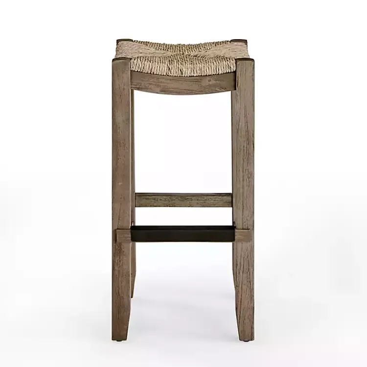 Kirklands Home Twisted Seagrass and Wood Bar Stool Tan Hot