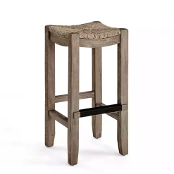 Kirklands Home Twisted Seagrass and Wood Bar Stool Tan Hot