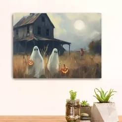Halloween>Kirklands Home Two Ghost Friends Canvas Art Print, 24x18 in. Multi
