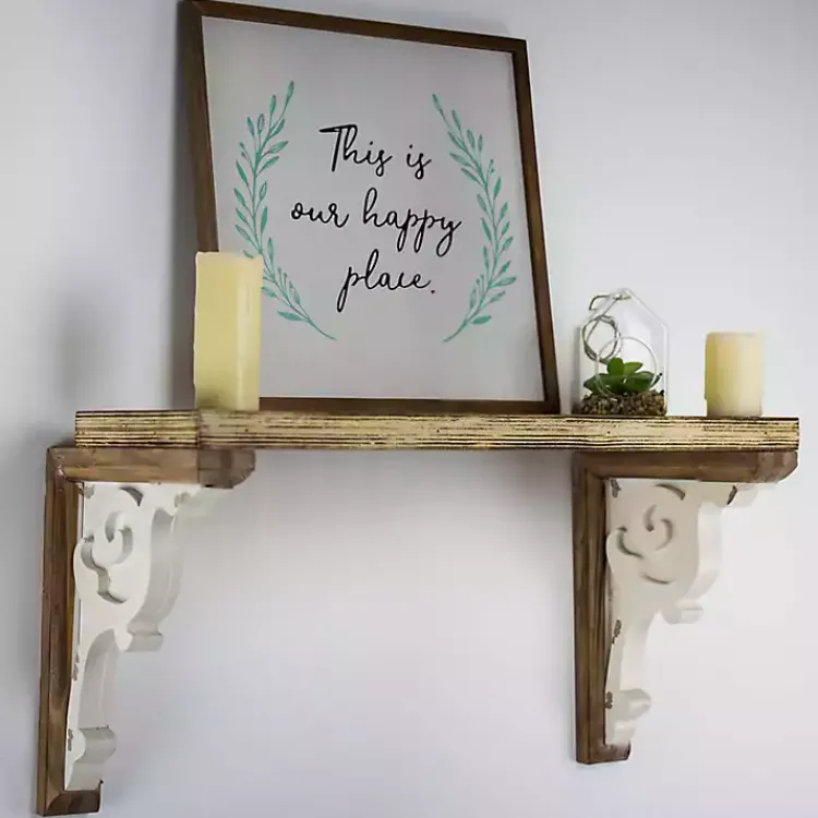Kirklands Home Two-Tone Corbel Shelf Brackets, Set of 2 New