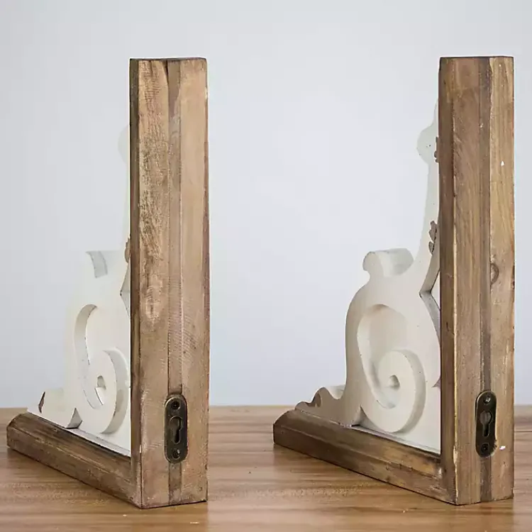 Kirklands Home Two-Tone Corbel Shelf Brackets, Set of 2 New