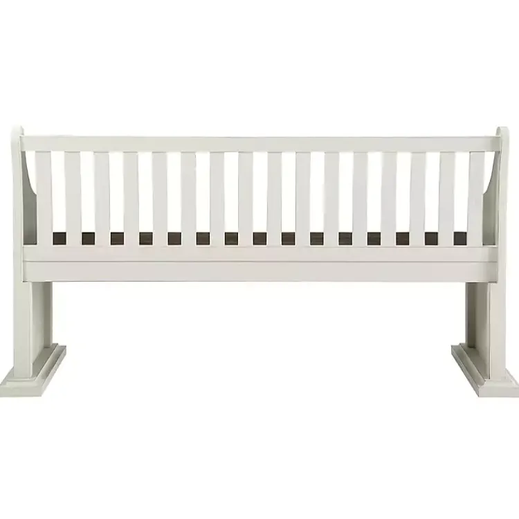 Kirklands Home Two-Tone Dark Oak and Ivory High Back Wooden Bench White Best