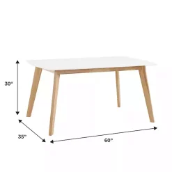 Kirklands Home Two-Tone Mid-Century Modern Wood Dining Table White Clearance