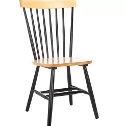 Kirklands Home Two-Tone Parker Spindle Dining Chairs, Set of 2 Black Discount
