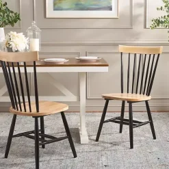 Kirklands Home Two-Tone Parker Spindle Dining Chairs, Set of 2 Black Discount