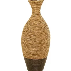 Vases>Kirklands Home Two-Toned Natural Seagrass Floor Vase, 27 in.