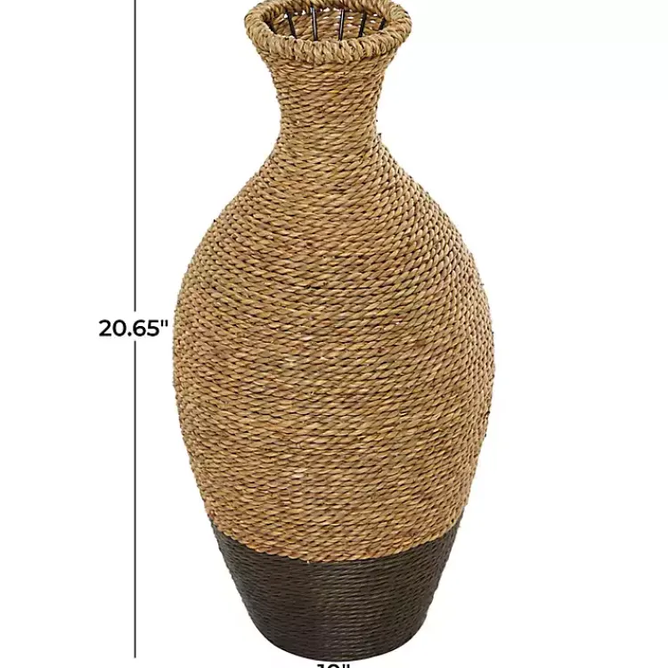 Vases>Kirklands Home Two-Toned Natural Seagrass Floor Vase, 21 in.