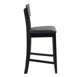 Kirklands Home Tyler Vinyl Seat Counter Stool Black New