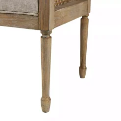 Kirklands Home Upholstered Cane Martha Stewart Isla Bench Tan New
