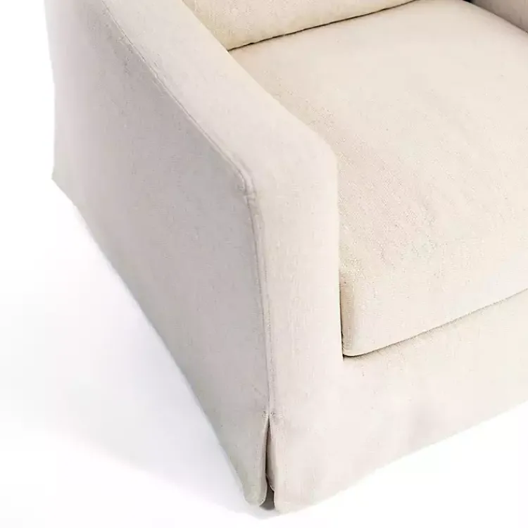 Kirklands Home Upholstered Weekend Swivel Accent Chair Ivory Hot