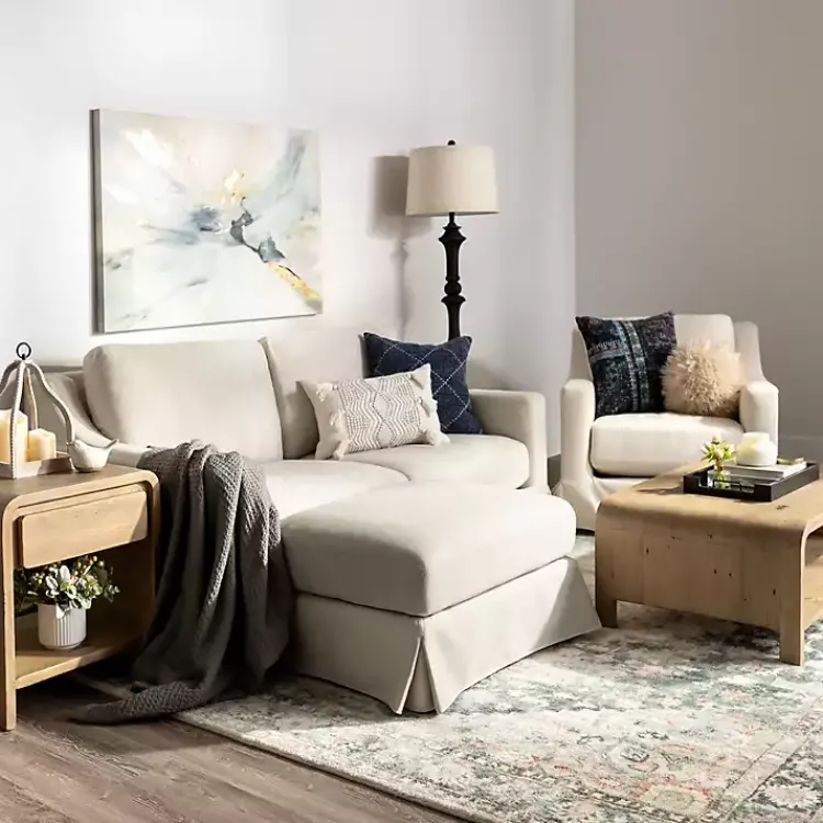 Kirklands Home Upholstered Weekend Swivel Accent Chair Ivory Hot