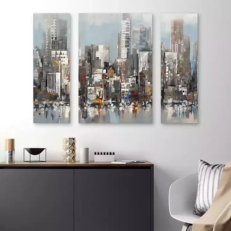 Kirklands Home Urban Focus A, B, & C Canvas Art Prints, Set of 3 Gray Best