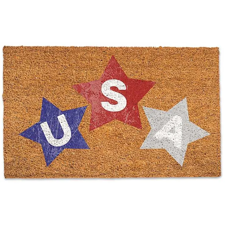 Kirklands Home USA Stars 4th of July Coir Doormat Hot