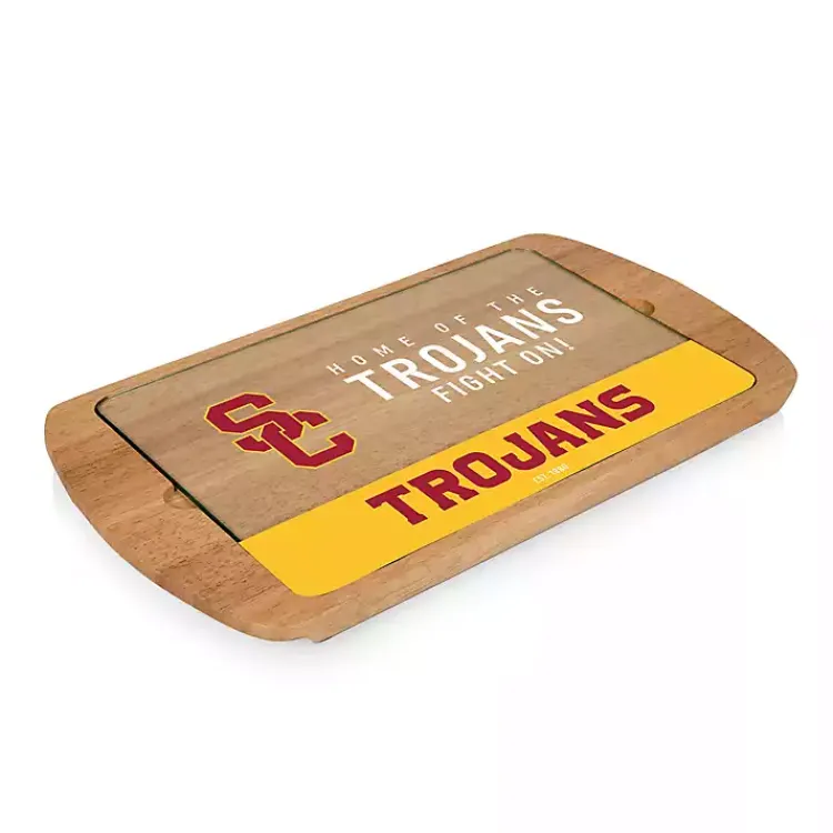 Kirklands Home USC Trojans Wood and Glass Serving Board Clearance