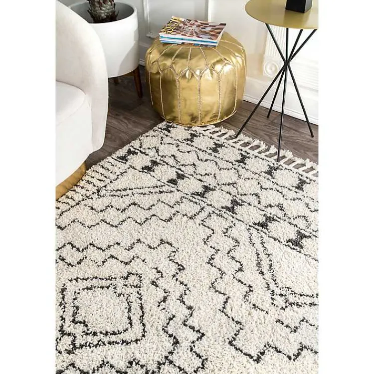 Kirklands Home Vailiki Moroccan Tribal Tassel Area Rug, 5x7 Sale