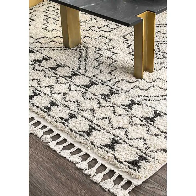 Kirklands Home Vailiki Moroccan Tribal Tassel Area Rug, 5x7 Sale
