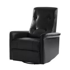 Kirklands Home Val Faux Leather Swivel Power Recliner Black Sale