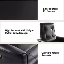 Kirklands Home Val Faux Leather Swivel Power Recliner Black Sale