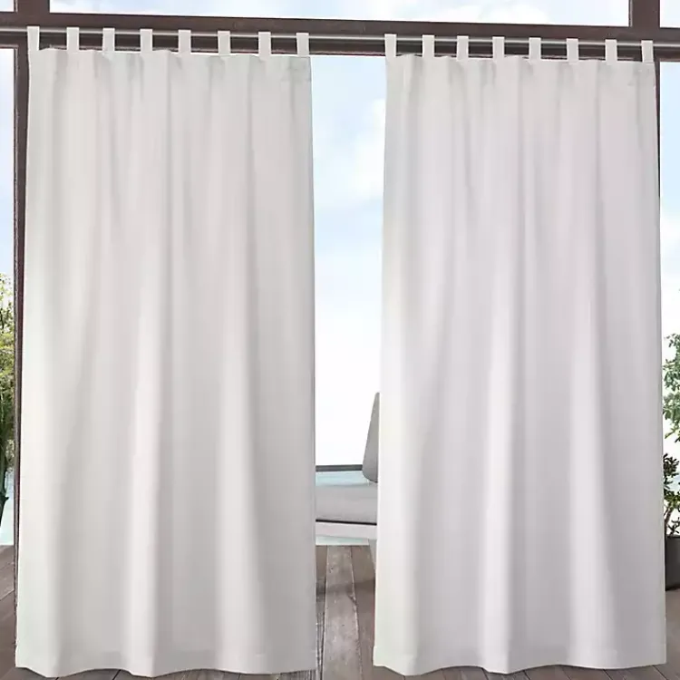 Kirklands Home Vanilla Cabana Outdoor Curtain Panel Set, 108 in. White New