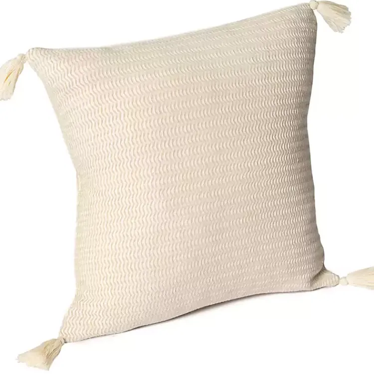Pillows>Kirklands Home Vanilla Trapeze Organic Cotton Throw Pillow Ivory