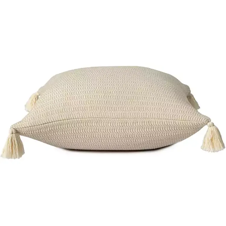 Pillows>Kirklands Home Vanilla Trapeze Organic Cotton Throw Pillow Ivory