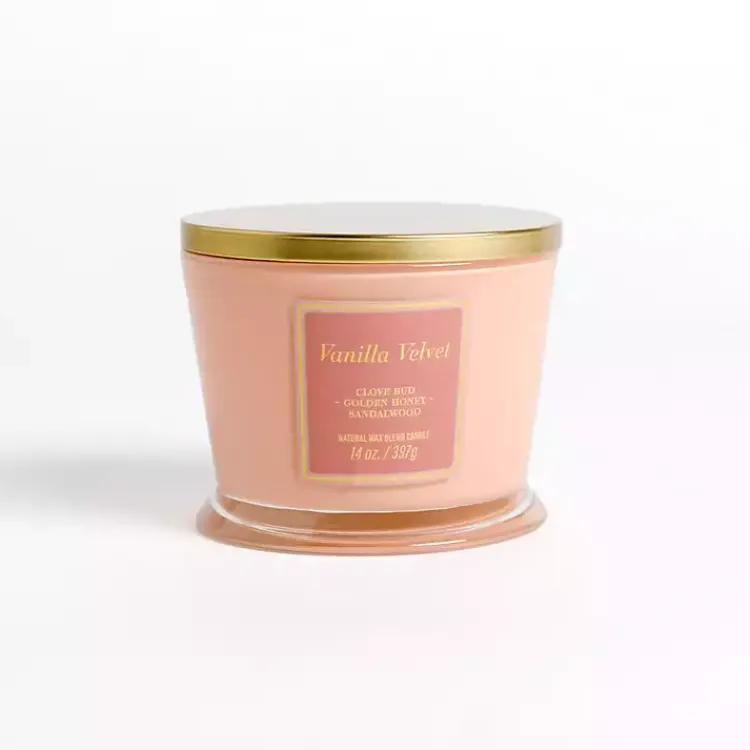 Candles>Kirklands Home Vanilla Velvet 14 oz. 3-Wick Candle Pink