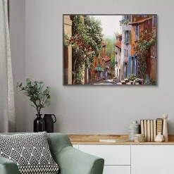 Kirklands Home Vecchia Cagnes Framed Giclee Canvas Art Print Brown Clearance