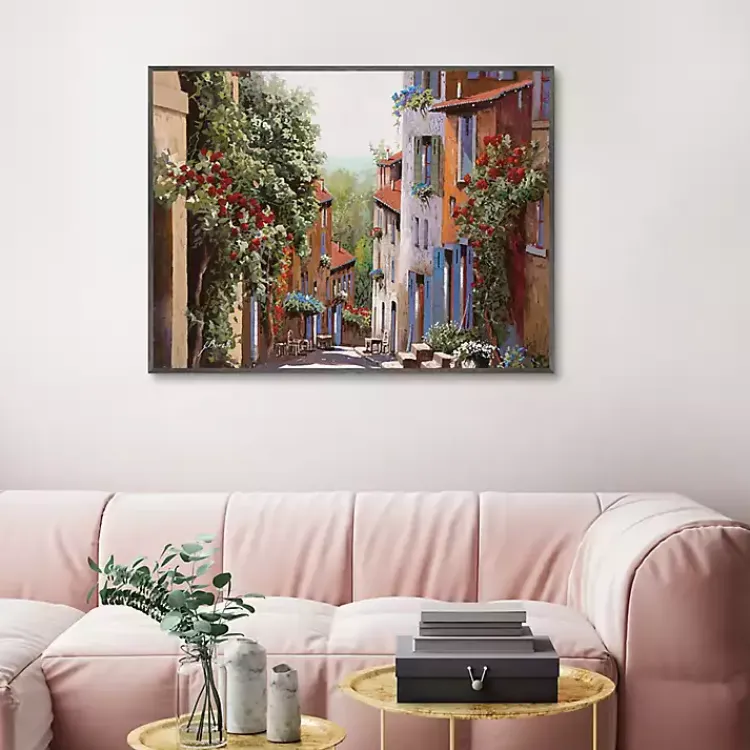 Kirklands Home Vecchia Cagnes Framed Giclee Canvas Art Print Brown Clearance