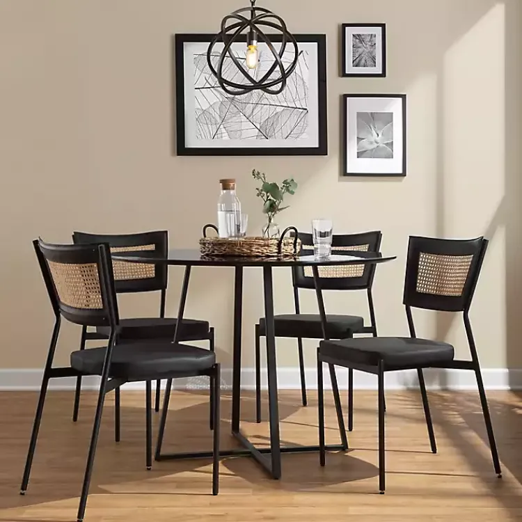 Kirklands Home Vegan Leather and Rattan Dining Chairs, Set of 2 Online