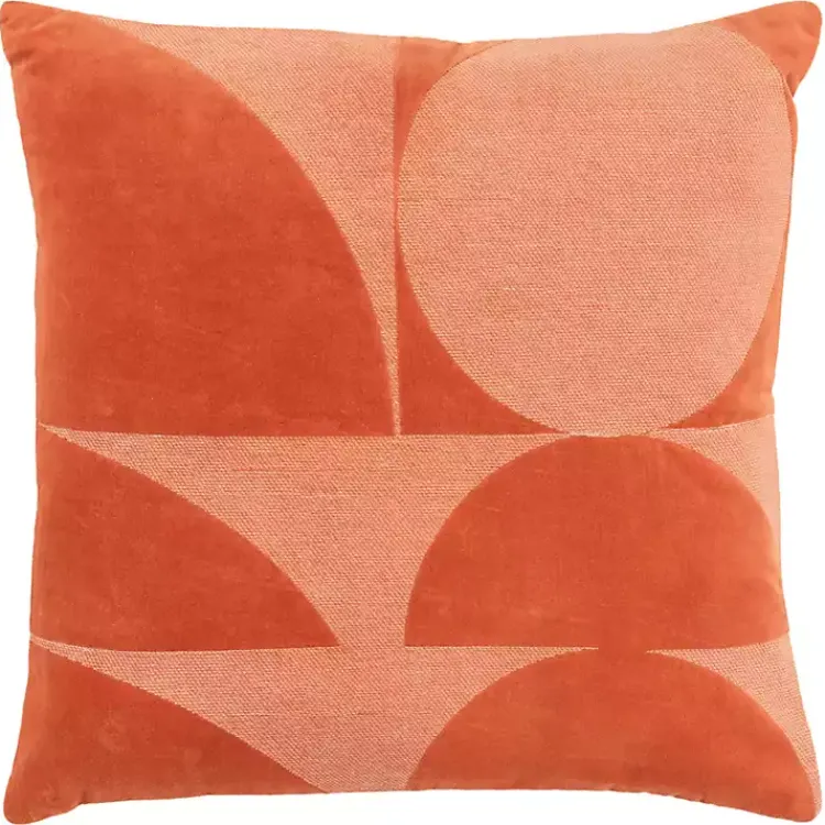 Pillows>Kirklands Home Velvet Monochrome Shapes Throw Pillow Orange