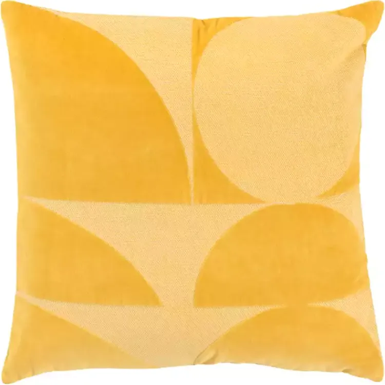 Pillows>Kirklands Home Velvet Monochrome Shapes Throw Pillow Yellow