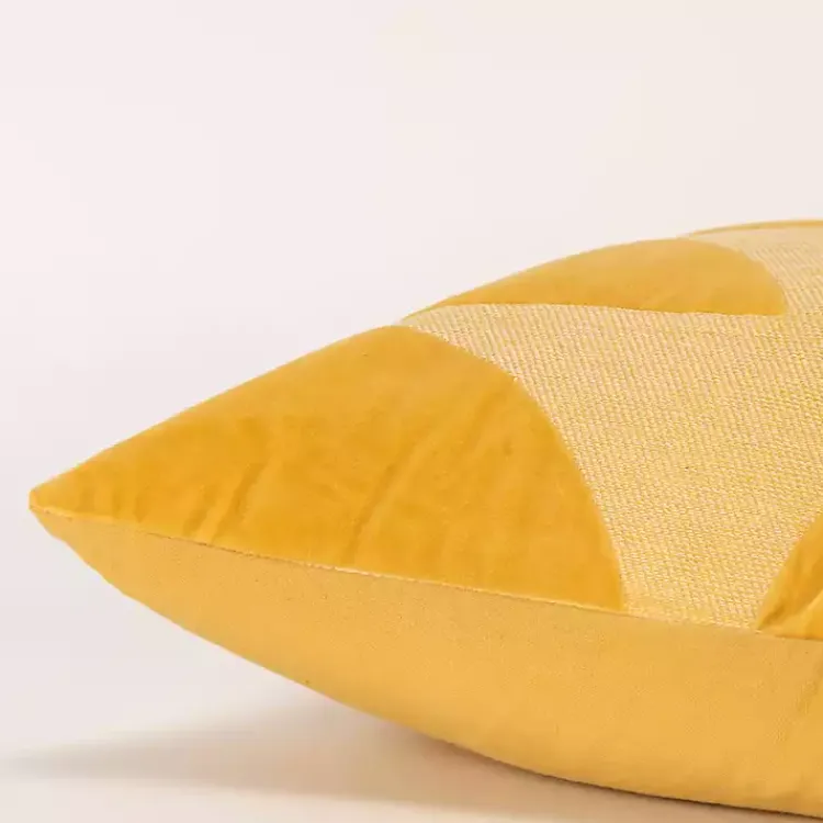 Pillows>Kirklands Home Velvet Monochrome Shapes Throw Pillow Yellow